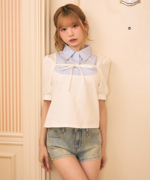 TITTY&CO.(ティティーアンドコー)の「バックリボンラメデニムパンツ(その他パンツ・レディース・ブルー・MEDIUM/SMALL/X-SMALL)」の10枚目の写真