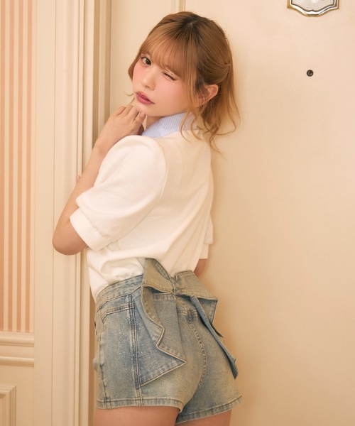 TITTY&CO.(ティティーアンドコー)の「バックリボンラメデニムパンツ(その他パンツ・レディース・ブルー・MEDIUM/SMALL/X-SMALL)」の8枚目の写真