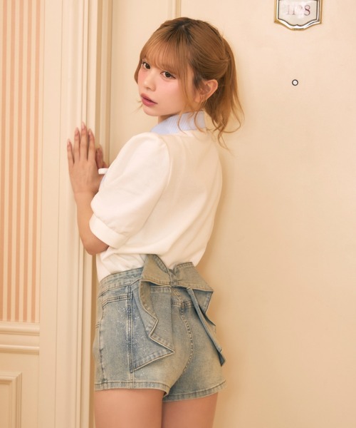 TITTY&CO.(ティティーアンドコー)の「バックリボンラメデニムパンツ(その他パンツ・レディース・ブルー・MEDIUM/SMALL/X-SMALL)」の12枚目の写真