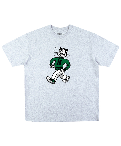 NAVYTEAM(ネイビーチーム)の「ハッピーキャットオリジナル 半袖Tシャツ(8色)(Tシャツ/カットソー・レディース・ネイビー系1/ブラック×ベージュ/グレー系その他2/グレー系その他3/ネイビー系2/ホワイト×ブラウン/ホワイト×グリーン/ブラック×グリーン・SMALL/MEDIUM/LARGE/X-LARGE)」の6枚目の写真