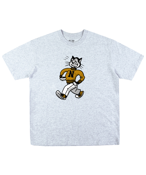NAVYTEAM(ネイビーチーム)の「ハッピーキャットオリジナル 半袖Tシャツ(8色)(Tシャツ/カットソー・レディース・ネイビー系1/ブラック×ベージュ/グレー系その他2/グレー系その他3/ネイビー系2/ホワイト×ブラウン/ホワイト×グリーン/ブラック×グリーン・SMALL/MEDIUM/LARGE/X-LARGE)」の7枚目の写真