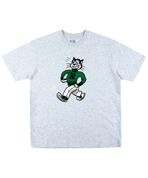 NAVYTEAM(ネイビーチーム)の「ハッピーキャットオリジナル 半袖Tシャツ(8色)(Tシャツ/カットソー・レディース・ネイビー系1/ブラック×ベージュ/グレー系その他2/グレー系その他3/ネイビー系2/ホワイト×ブラウン/ホワイト×グリーン/ブラック×グリーン・SMALL/MEDIUM/LARGE/X-LARGE)」の9枚目の写真