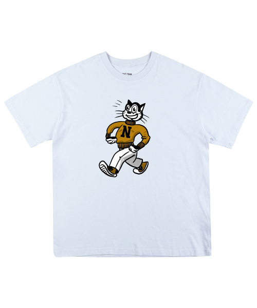NAVYTEAM(ネイビーチーム)の「ハッピーキャットオリジナル 半袖Tシャツ(8色)(Tシャツ/カットソー・レディース・ネイビー系1/ブラック×ベージュ/グレー系その他2/グレー系その他3/ネイビー系2/ホワイト×ブラウン/ホワイト×グリーン/ブラック×グリーン・SMALL/MEDIUM/LARGE/X-LARGE)」の13枚目の写真