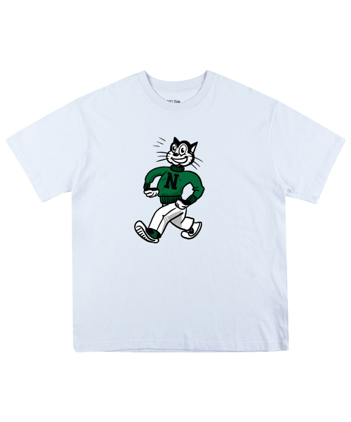 NAVYTEAM(ネイビーチーム)の「ハッピーキャットオリジナル 半袖Tシャツ(8色)(Tシャツ/カットソー・レディース・ネイビー系1/ブラック×ベージュ/グレー系その他2/グレー系その他3/ネイビー系2/ホワイト×ブラウン/ホワイト×グリーン/ブラック×グリーン・SMALL/MEDIUM/LARGE/X-LARGE)」の14枚目の写真