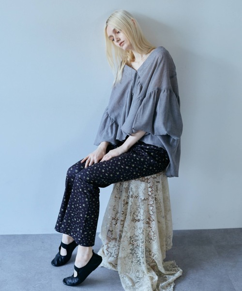 flaeu(フラユ)の「Nostalgic Flower Pants(その他パンツ・レディース・アイボリー/ブラック・FREE)」の21枚目の写真