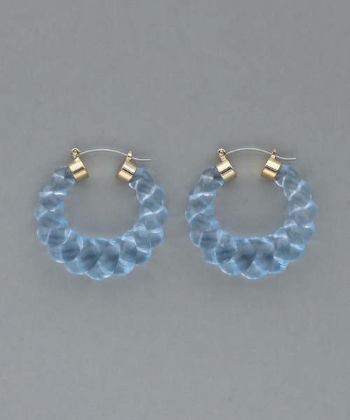 abaskdesign(アバスクデザイン)の「クリアツイストフープピアス(ピアス(両耳用)・レディース・クリア/ブルー/ピンク/グリーン/ブラウン・FREE)」の12枚目の写真