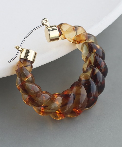 abaskdesign(アバスクデザイン)の「クリアツイストフープピアス(ピアス(両耳用)・レディース・クリア/ブルー/ピンク/グリーン/ブラウン・FREE)」の19枚目の写真