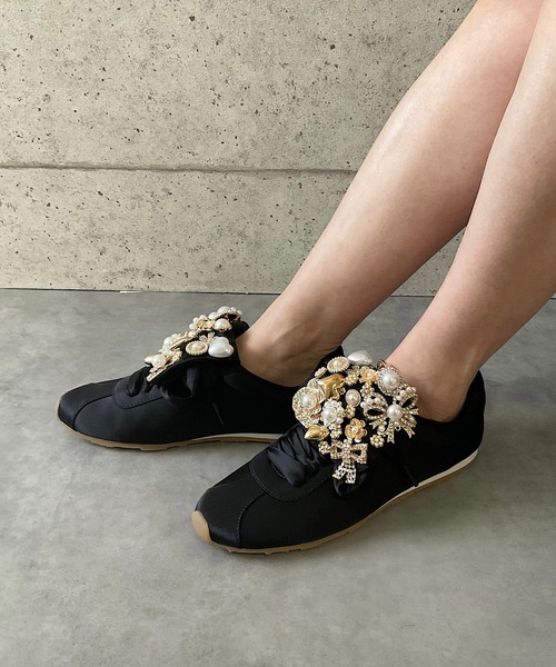 Jeffrey Campbell(ジェフリーキャンベル)の「キラキラ ビジュースニーカー(スニーカー・レディース・ブラック・36/38/35)」の8枚目の写真