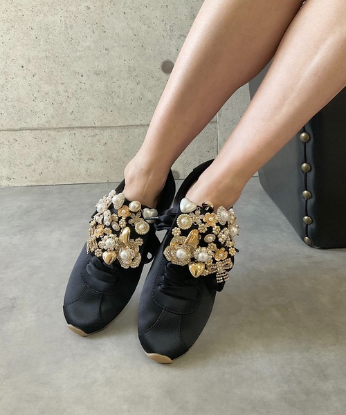 Jeffrey Campbell(ジェフリーキャンベル)の「キラキラ ビジュースニーカー(スニーカー・レディース・ブラック・36/38/35)」の9枚目の写真