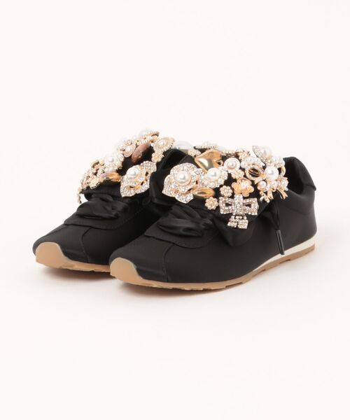 Jeffrey Campbell(ジェフリーキャンベル)の「キラキラ ビジュースニーカー(スニーカー・レディース・ブラック・36/38/35)」の2枚目の写真