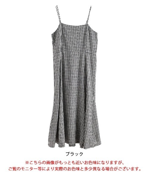 GOLDJAPAN(ゴールドジャパン)の「チェック柄マーメイドキャミワンピース【大きいサイズ対応】(ワンピース・レディース・ブラック・5L/4L/3L/LL)」の16枚目の写真