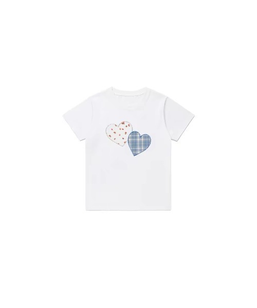 AsRiRe（アスリレイ）の「パッチワークハート刺繍コンパクトTシャツ（Tシャツ/カットソー・レディース・ピンク/ホワイト・M）」の4枚目の写真