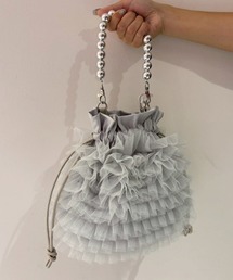 soglia フリル バッグ シルバー ショルダー 2WAY ミニバッグ 軽量 