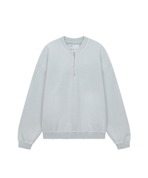 VTG WASHED HALF ZIP SWEATSHIRT / LIGHT GRAY