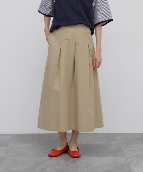 human woman(ヒューマンウーマン)の「◆C/Nダンプボックスタックスカート(スカート・レディース・ベージュ/グレー系その他・SMALL/MEDIUM)」の1枚目の写真