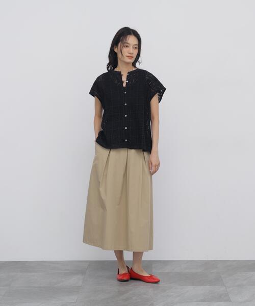 human woman(ヒューマンウーマン)の「◆C/Nダンプボックスタックスカート(スカート・レディース・ベージュ/グレー系その他・SMALL/MEDIUM)」の13枚目の写真