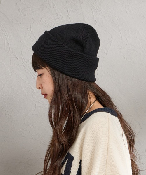 FRED PERRY（フレッドペリー）の「【WEB先行予約】[FRED PERRY/フレッドペリー] クラシック メリノウール ビーニー（ニットキャップ/ビーニー・レディース・ダークブラウン/ブラック・ONE SIZE）」の6枚目の写真