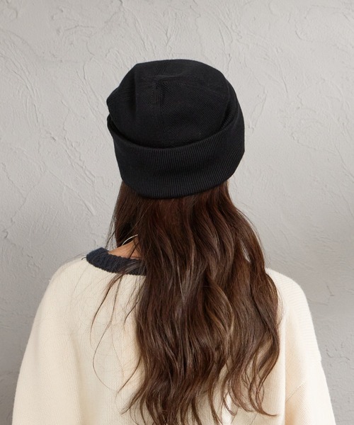 FRED PERRY（フレッドペリー）の「【WEB先行予約】[FRED PERRY/フレッドペリー] クラシック メリノウール ビーニー（ニットキャップ/ビーニー・レディース・ダークブラウン/ブラック・ONE SIZE）」の7枚目の写真