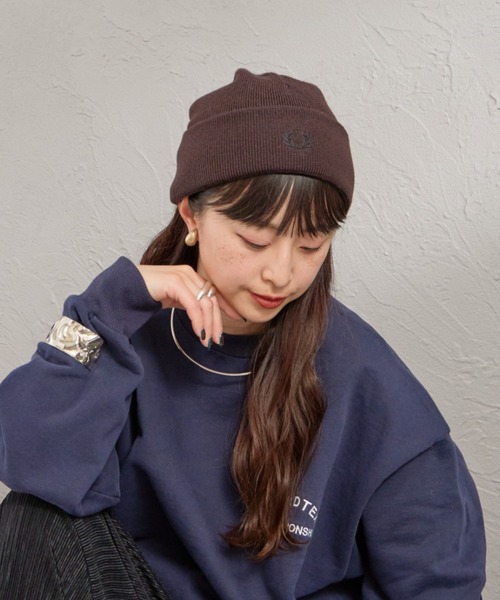 FRED PERRY（フレッドペリー）の「【WEB先行予約】[FRED PERRY/フレッドペリー] クラシック メリノウール ビーニー（ニットキャップ/ビーニー・レディース・ダークブラウン/ブラック・ONE SIZE）」の9枚目の写真