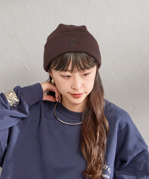 FRED PERRY（フレッドペリー）の「【WEB先行予約】[FRED PERRY/フレッドペリー] クラシック メリノウール ビーニー（ニットキャップ/ビーニー・レディース・ダークブラウン/ブラック・ONE SIZE）」の11枚目の写真