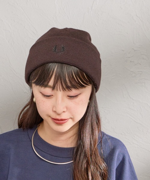 FRED PERRY（フレッドペリー）の「【WEB先行予約】[FRED PERRY/フレッドペリー] クラシック メリノウール ビーニー（ニットキャップ/ビーニー・レディース・ダークブラウン/ブラック・ONE SIZE）」の15枚目の写真