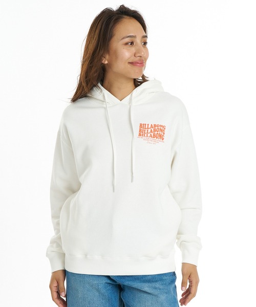 BILLABONG(ビラボン)の「BILLABONG/ビラボン プルオーバー パーカー BG014022(パーカー・レディース・ホワイト/ブラック/ピンク・L/M)」の4枚目の写真