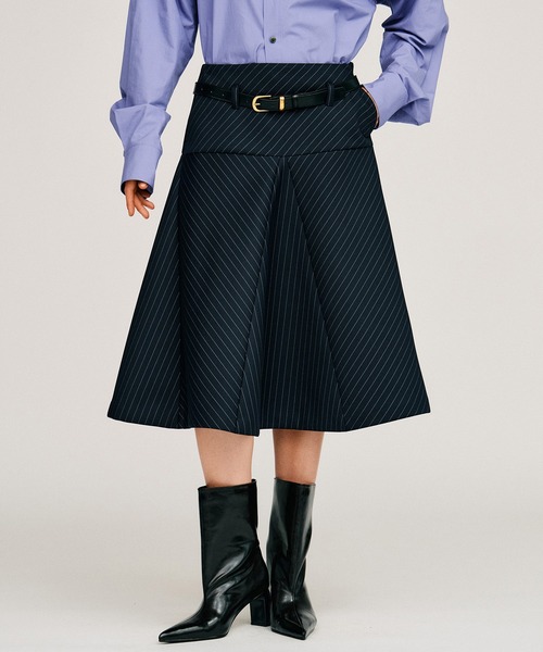 PRANK PROJECT(プランクプロジェクト)の「【2026Autumn Pre-Order】ボンテッドフレアスカート / Bonded Flare Skirt(スカート・レディース・グレー/ネイビー・38/36)」の2枚目の写真