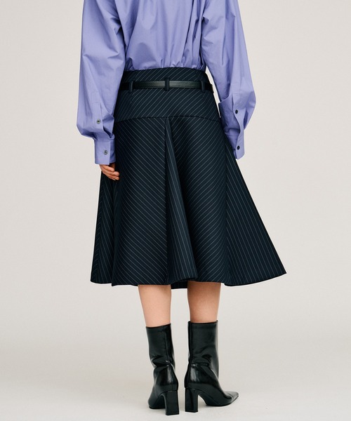 PRANK PROJECT(プランクプロジェクト)の「【2026Autumn Pre-Order】ボンテッドフレアスカート / Bonded Flare Skirt(スカート・レディース・グレー/ネイビー・38/36)」の6枚目の写真