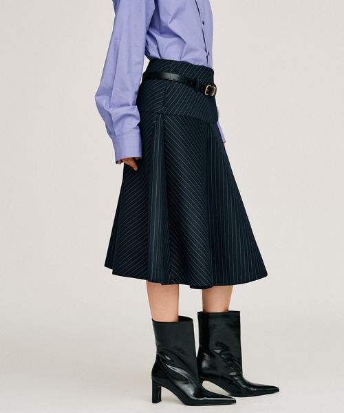 PRANK PROJECT(プランクプロジェクト)の「【2026Autumn Pre-Order】ボンテッドフレアスカート / Bonded Flare Skirt(スカート・レディース・グレー/ネイビー・38/36)」の7枚目の写真