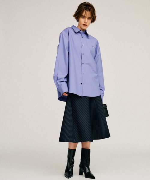 PRANK PROJECT(プランクプロジェクト)の「【2026Autumn Pre-Order】ボンテッドフレアスカート / Bonded Flare Skirt(スカート・レディース・グレー/ネイビー・38/36)」の17枚目の写真