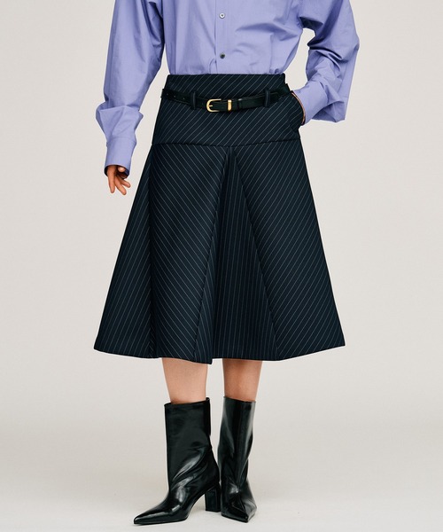 PRANK PROJECT(プランクプロジェクト)の「【2026Autumn Pre-Order】ボンテッドフレアスカート / Bonded Flare Skirt(スカート・レディース・グレー/ネイビー・38/36)」の5枚目の写真