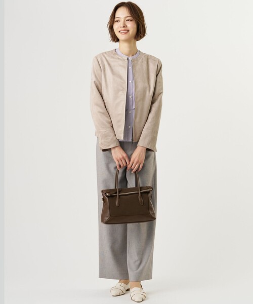 J.PRESS Ladies(J.プレス レディス)の「【一枚で着映え】コンパクトエステネージュ フロント フリル ブラウス(シャツ/ブラウス・レディース・ホワイト系/ネイビー系1/サックスブルー系/ライトグレー系1・XS)」の13枚目の写真
