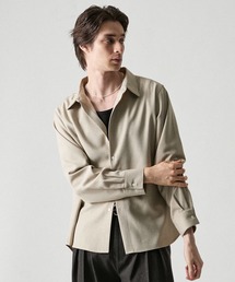 CLEL(�N���C��)�́yCLEL�zLinen Blend Regular Collar Shirt / ���l���u�����h ���M�����[�J���[�V���c�y�Z�b�g�A�b�v�Ή��z(�V���c/�u���E�X)