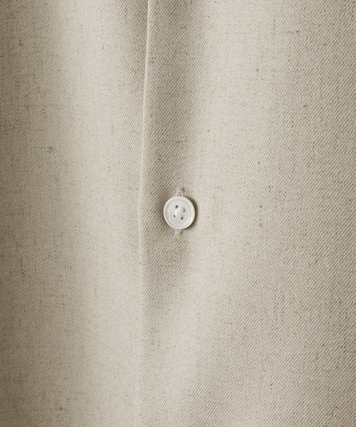CLEL（クレイル）の「【CLEL】Linen Blend Regular Collar Shirt / リネンブレンド レギュラーカラーシャツ【セットアップ対応】（シャツ/ブラウス・メンズ・ナチュラル/ベージュ/ブラック/ブラック系・XS/S/L/M）」の11枚目の写真