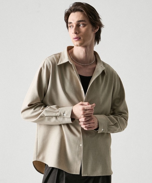 CLEL（クレイル）の「【CLEL】Linen Blend Regular Collar Shirt / リネンブレンド レギュラーカラーシャツ【セットアップ対応】（シャツ/ブラウス・メンズ・ナチュラル/ベージュ/ブラック/ブラック系・XS/S/L/M）」の12枚目の写真