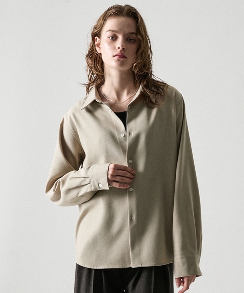 CLEL（クレイル）の「【CLEL】Linen Blend Regular Collar Shirt / リネンブレンド レギュラーカラーシャツ【セットアップ対応】（シャツ/ブラウス・メンズ・ナチュラル/ベージュ/ブラック/ブラック系・XS/S/L/M）」の15枚目の写真