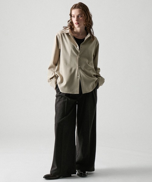 CLEL（クレイル）の「【CLEL】Linen Blend Regular Collar Shirt / リネンブレンド レギュラーカラーシャツ【セットアップ対応】（シャツ/ブラウス・メンズ・ナチュラル/ベージュ/ブラック/ブラック系・XS/S/L/M）」の17枚目の写真