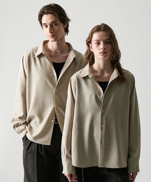 CLEL（クレイル）の「【CLEL】Linen Blend Regular Collar Shirt / リネンブレンド レギュラーカラーシャツ【セットアップ対応】（シャツ/ブラウス・メンズ・ナチュラル/ベージュ/ブラック/ブラック系・XS/S/L/M）」の19枚目の写真