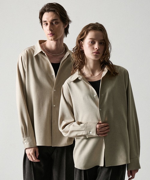 CLEL（クレイル）の「【CLEL】Linen Blend Regular Collar Shirt / リネンブレンド レギュラーカラーシャツ【セットアップ対応】（シャツ/ブラウス・メンズ・ナチュラル/ベージュ/ブラック/ブラック系・XS/S/L/M）」の20枚目の写真