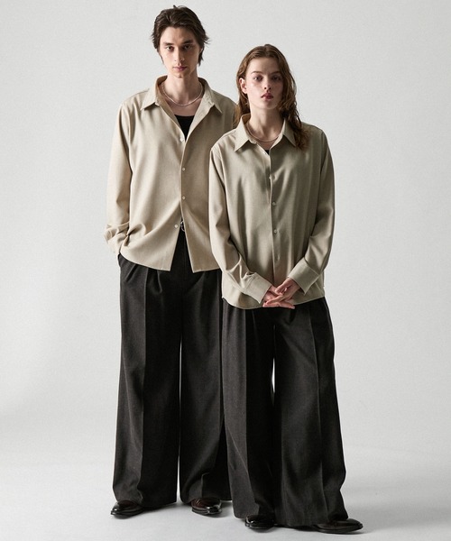 CLEL（クレイル）の「【CLEL】Linen Blend Regular Collar Shirt / リネンブレンド レギュラーカラーシャツ【セットアップ対応】（シャツ/ブラウス・メンズ・ナチュラル/ベージュ/ブラック/ブラック系・XS/S/L/M）」の22枚目の写真