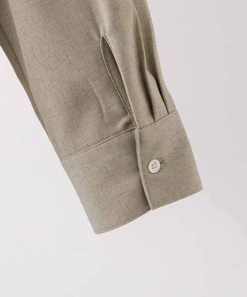 CLEL（クレイル）の「【CLEL】Linen Blend Regular Collar Shirt / リネンブレンド レギュラーカラーシャツ【セットアップ対応】（シャツ/ブラウス・メンズ・ナチュラル/ベージュ/ブラック/ブラック系・XS/S/L/M）」の9枚目の写真