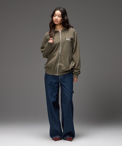 X-girl(エックスガール)の「LOOP WITH BUCKLE WIDE LEG DENIM PANTS(デニムパンツ・レディース・ブラック/インディゴブルー・S/M)」の5枚目の写真