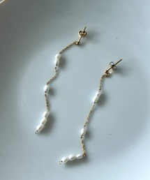 淡水パールステンレスロングピアス