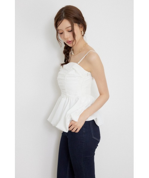 rienda(リエンダ)の「ペプラムベアトップス 夏服 秋服(シャツ/ブラウス・レディース・ホワイト/ブラック系その他/ブラック・MEDIUM/SMALL)」の11枚目の写真