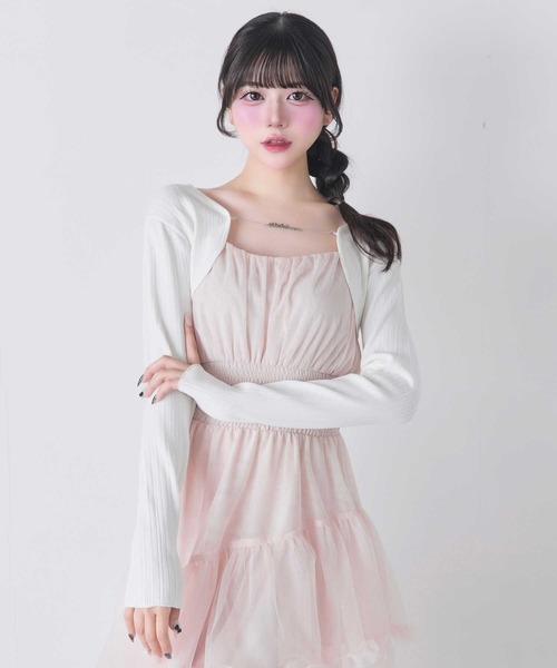 Belle Charme(ベルシャルム)の「【Belle Charme 】Belle Charme Chain Bolero(カーディガン/ボレロ・レディース・オフホワイト/ピンク・FREE)」の6枚目の写真