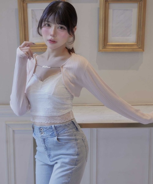 Belle Charme(ベルシャルム)の「【Belle Charme 】Belle Charme Chain Bolero(カーディガン/ボレロ・レディース・オフホワイト/ピンク・FREE)」の10枚目の写真