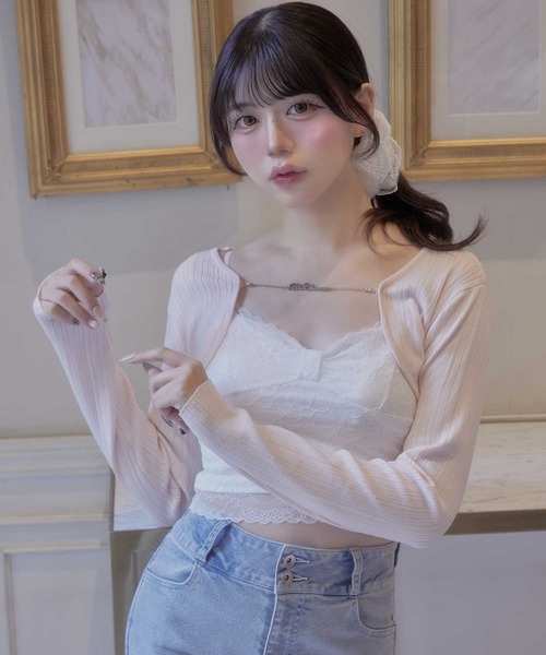 Belle Charme(ベルシャルム)の「【Belle Charme 】Belle Charme Chain Bolero(カーディガン/ボレロ・レディース・オフホワイト/ピンク・FREE)」の11枚目の写真