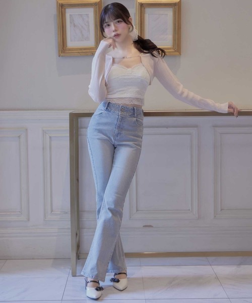 Belle Charme(ベルシャルム)の「【Belle Charme 】Belle Charme Chain Bolero(カーディガン/ボレロ・レディース・オフホワイト/ピンク・FREE)」の12枚目の写真