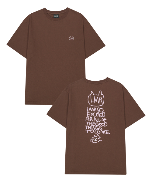LMR(エルエムアール)の「シンボル刺繍ロゴドローイングTシャツ BROWN(Tシャツ/カットソー・レディース・ダークブラウン・FREE)」の1枚目の写真