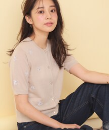 フラワー刺繍カーディガン【洗濯機OK/抗ピル】